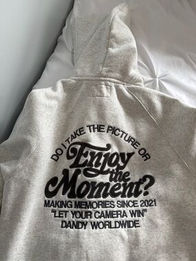 "Enjoy the Moment" Light Gray Hoodie